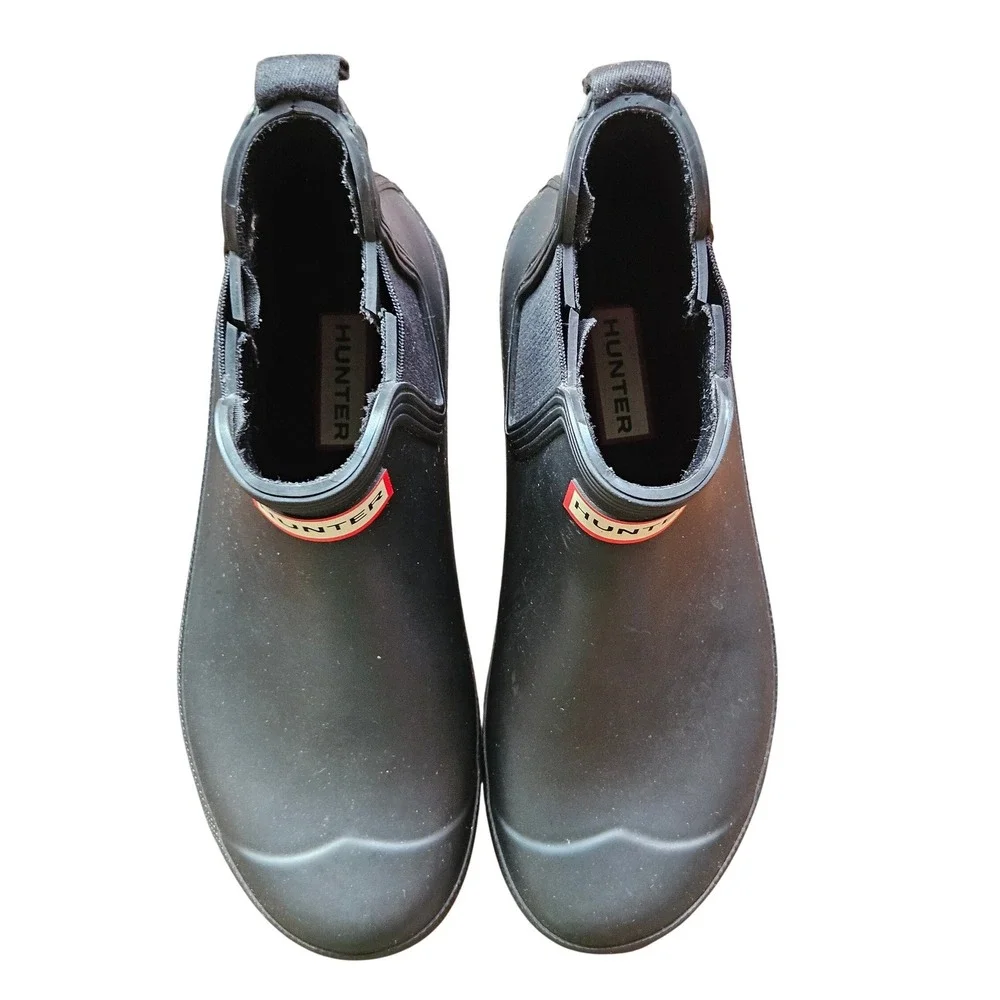 Hunter Original Chelsea Boots Black Matte Waterproof Rain Boots Womens Size 6